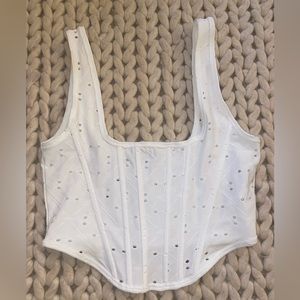 Zara white corset crop top